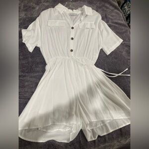 HYFVE White Button-Front Maxi Romper Dress